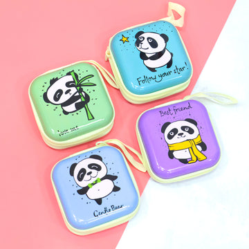 Panda Mini Square Metal Coin Pouch