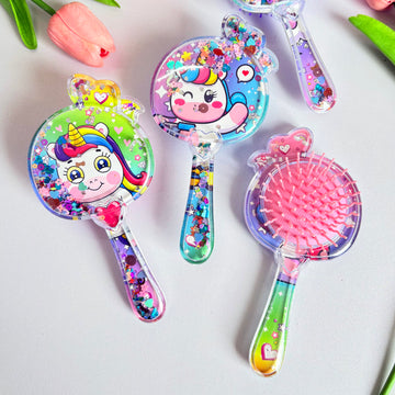 Fruit Shaped Unicorn Glitter Hairbrush/Comb