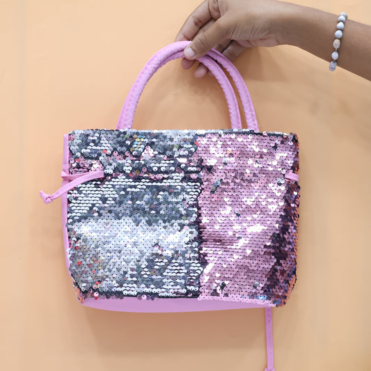 Lovely Girls Sequin Dual Tone Crossbody Bag