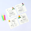 Animal-Themed Coloring Cards with Markers