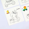 Animal-Themed Coloring Cards with Markers
