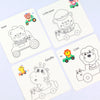 Animal-Themed Coloring Cards with Markers