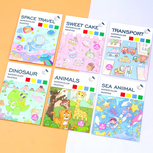 Water Coloring Painting Cards (A5)