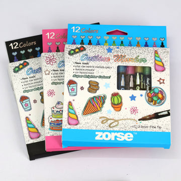 12 Color Outline Marker Pens – No Mess, All Style