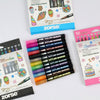 12 Color Outline Marker Pens – No Mess, All Style