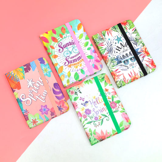 Floral theme assorted pocket notebooks with Spring and Summer designs