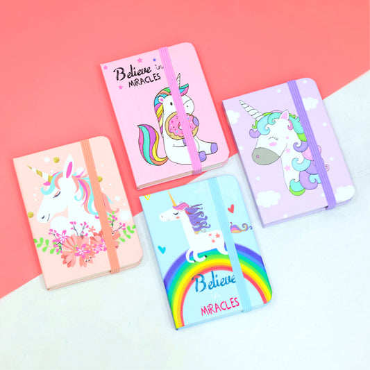 Colorful unicorn printed mini notebooks ideal for kids and gifting