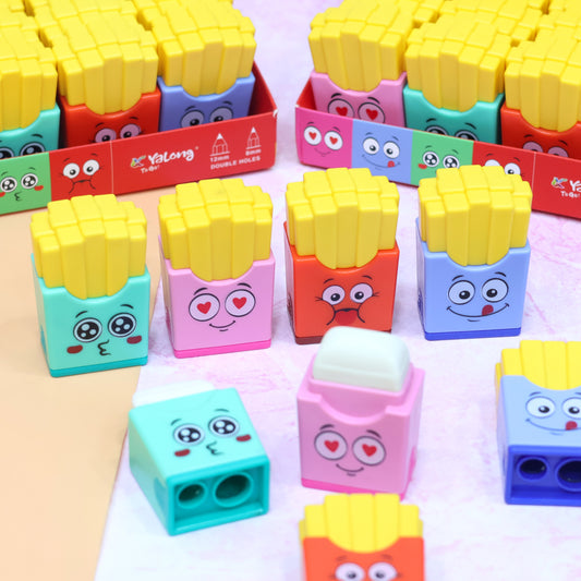 🍟2 in 1 Cute Fries Sharpener & Eraser Duo✏️