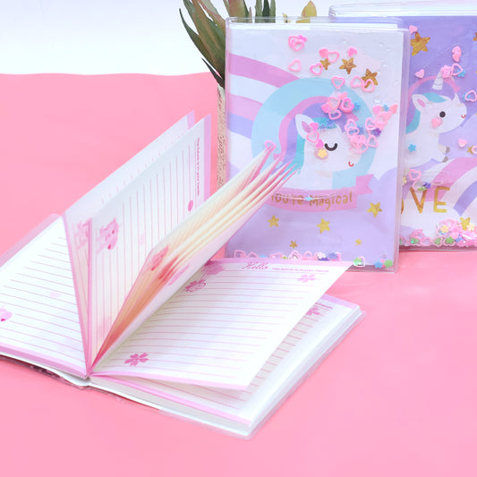 Mini Glittered water Diary/Notebook