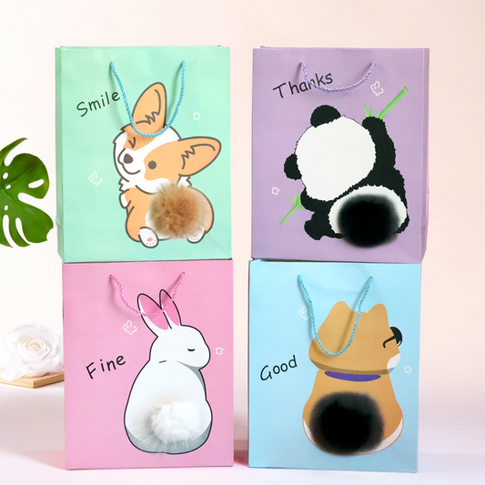 Cute Animal Furr Tail Paper Gift Bag