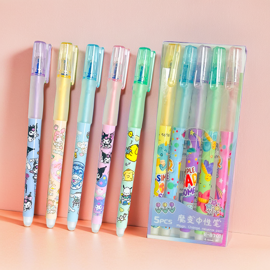 Cartoon Magic Gel Pen Pack of 5pcs