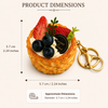 Kawaii Fruit Tart Keychain – Cute Simulated Dessert & Pastry Gold Clasp Bag Charm