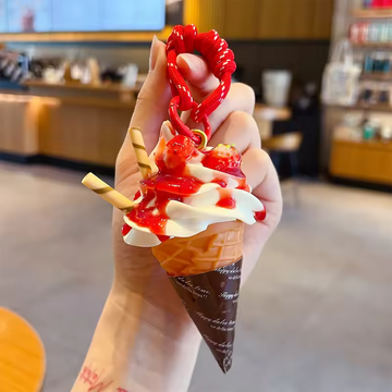 Kawaii Ice Cream Cone Keychain