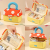 Kawaii Mushroom House Cosmetic Bag – Large Capacity Travel Pouch with Handle