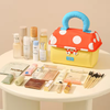 Kawaii Mushroom House Cosmetic Bag – Large Capacity Travel Pouch with Handle