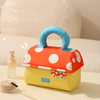 Kawaii Mushroom House Cosmetic Bag – Large Capacity Travel Pouch with Handle