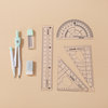 Kawaii Rabbit Geometry Box Set | 7 Pcs Transparent Mathematical Instrument Kit