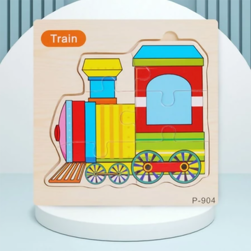 Kids 3D Wooden Jigsaw Puzzle Board |  Animal & Vehicle Learning Toys 15cm