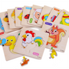 Kids 3D Wooden Jigsaw Puzzle Board |  Animal & Vehicle Learning Toys 15cm