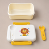 Kids Cartoon Animal Lunch Box |Cute Tiffin Box with 2 in 1 Fork/Spoon