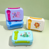 Kids Cartoon Animal Lunch Box |Cute Tiffin Box with 2 in 1 Fork/Spoon