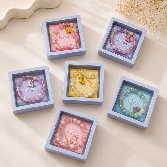 Kids Cartoon Pony Beaded Bracelet Set – Boutique Fashion Charm Bracelet