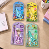 Kids Cartoon Stationery Set with Safety Scissors and Pencils