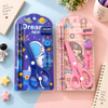 Kids Cartoon Stationery Set with Safety Scissors and Pencils