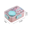 Kids Cute Secret Character Compartment Lunch Box with Spoon & Sauce Pot