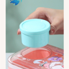Kids Cute Secret Character Compartment Lunch Box with Spoon & Sauce Pot