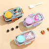 Kids Cute Secret Character Stainless Steel Single Compartment Lunch Box | 500ml + 80ml Bowl