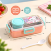 Kids Cute Secret Character Stainless Steel Single Compartment Lunch Box | 500ml + 80ml Bowl