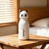 Cute panda themed insulated water bottles for kids, perfect for travel.