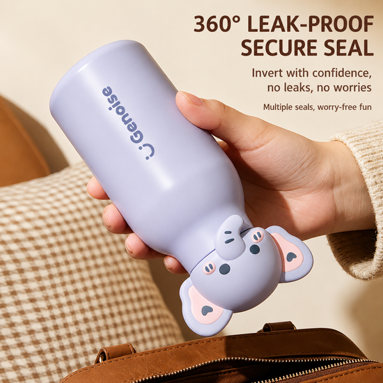 urable 316 stainless steel character water bottle for children, leakproof design.