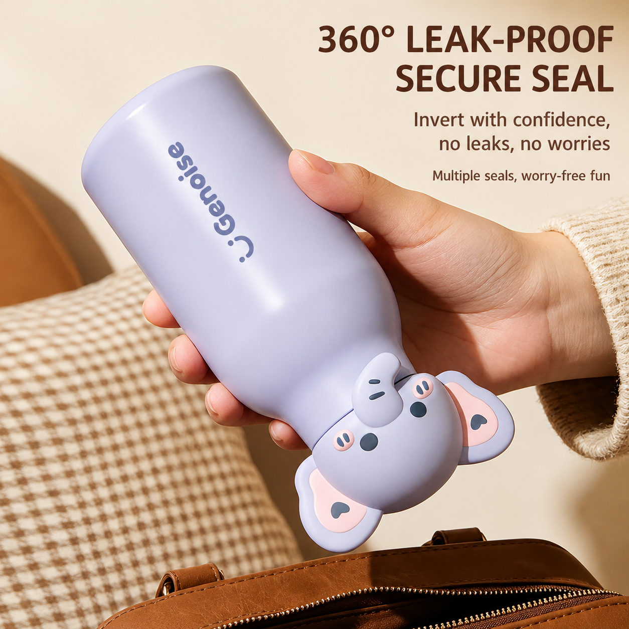 urable 316 stainless steel character water bottle for children, leakproof design.