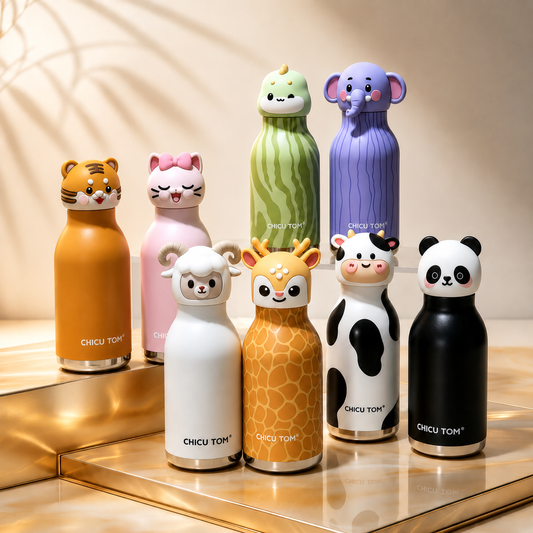 Kids' Cute Animal Head 316 Stainless Steel Vacuum Insulated Water Bottle