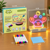 LED Acrylic Glow Drawing Board with Multi-Color Pens & Stand