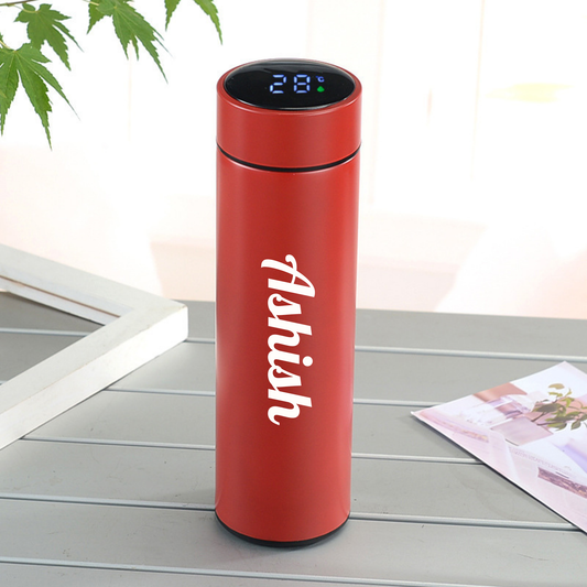 LED Temperature Display Vacuum Insulated Multicolor Water Bottle