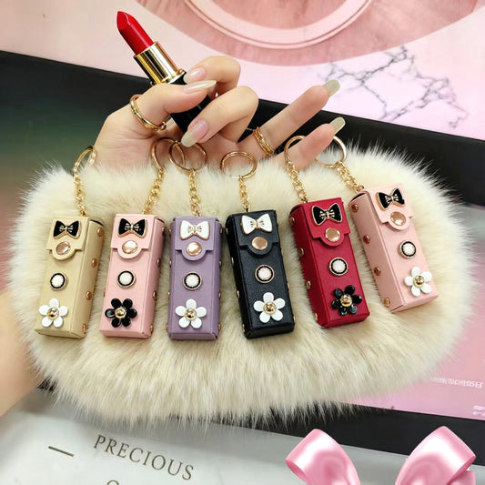 Stylish Mini Lipstick Case/Holder Keychain