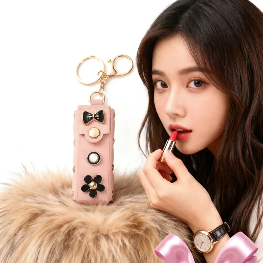 Stylish Mini Lipstick Case/Holder Keychain