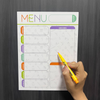 Magnetic Weekly Menu Planner and Grocery List for Fridge