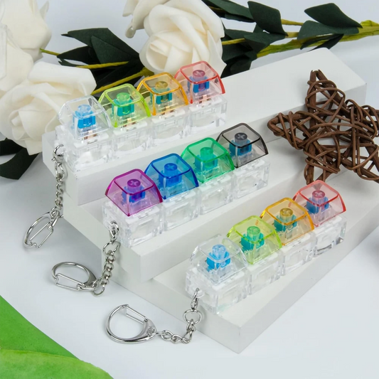 Mechanical Keyboard Switch Keychain with LED Light