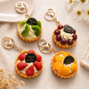 Mini Fruit Tart Dessert Keychain | Cute Simulation Pastry Bag Charm