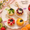 Mini Fruit Tart Dessert Keychain | Cute Simulation Pastry Bag Charm