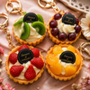 Mini Fruit Tart Dessert Keychain | Cute Simulation Pastry Bag Charm