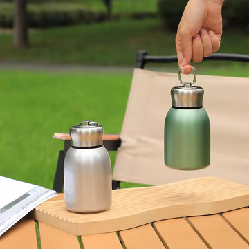 Mini Insulated Water Bottle - Stainless Steel Vacuum Flask with Ring Lid