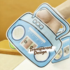 Close-up of the handle, self-seal zipper, and transparent window features on the radio favor bag.