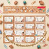 3D Capybara Book Labels | Name Stickers