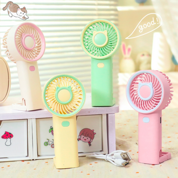 3-in-1 Mini Desk & Rechargeable Handheld Fan | 3-Speed Mini Portable Fan