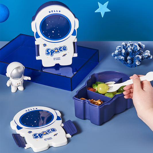 Space/Astronaut Shape Lunch Box with Spoon & Fork